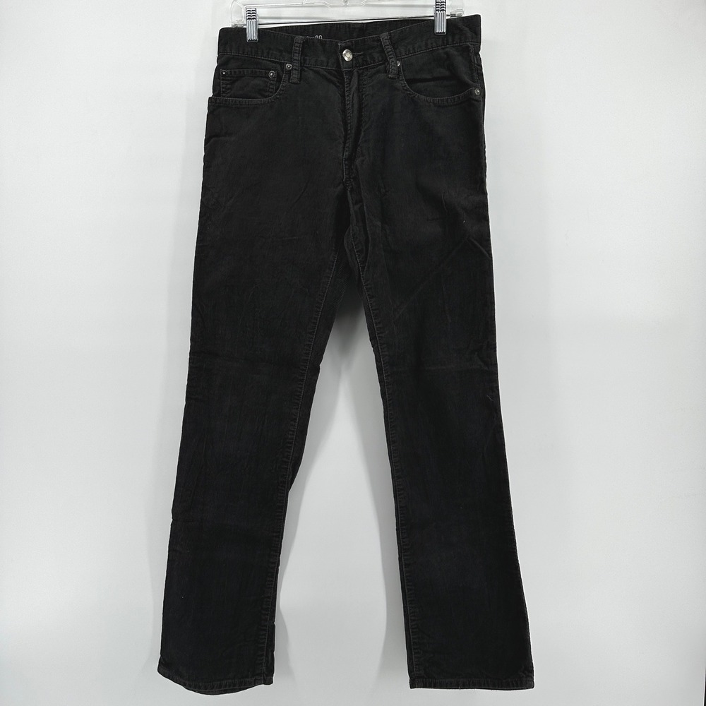 Gap 1969 Mens Straight Leg Corduroy Pants Eclipse Black 29x30 772227-00 EUC